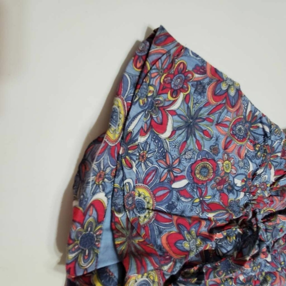 Old Navy Girls Romper Blue Red Floral Tie Front Sleeveless Knot Buttons XS - Picture 3 of 12